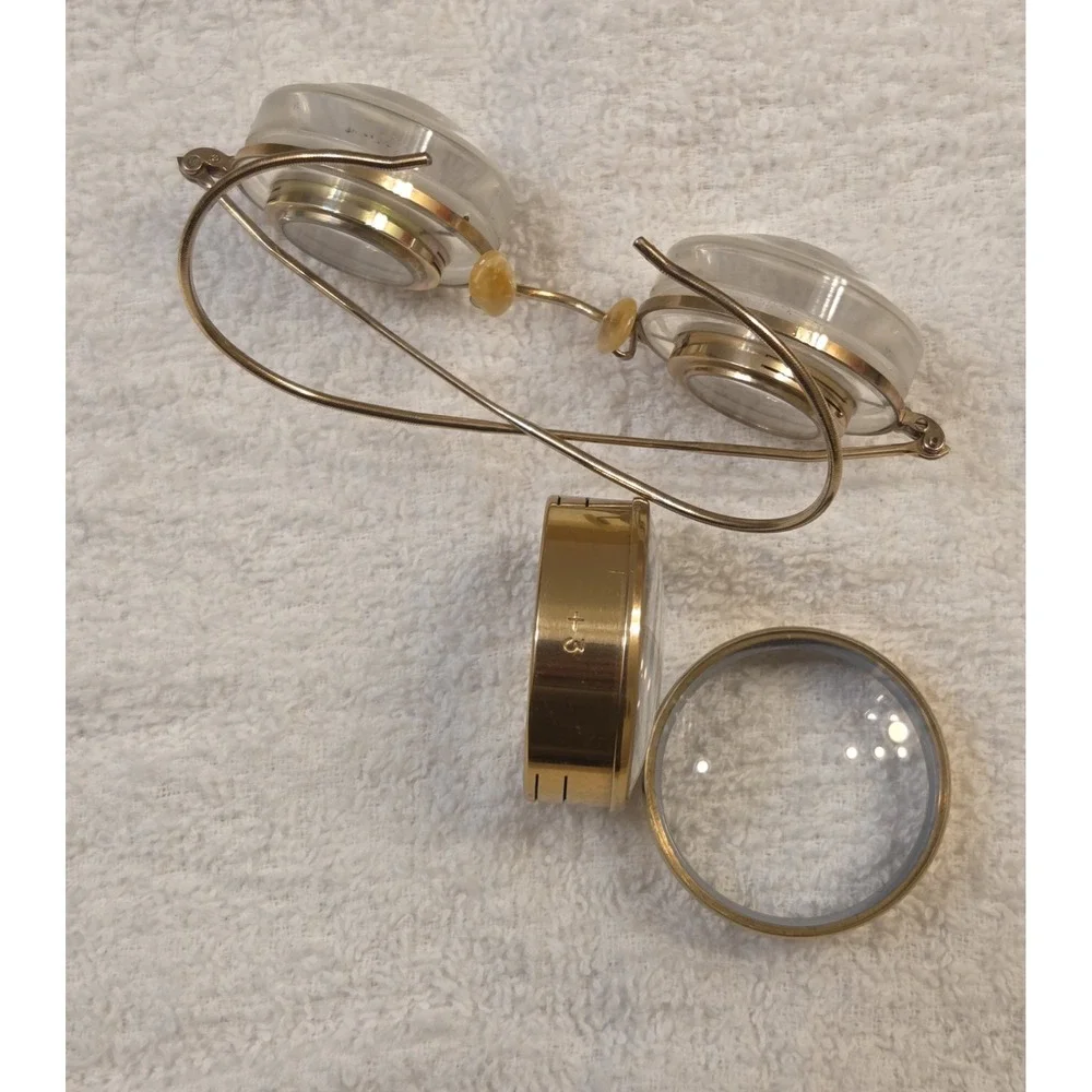 Incredible Antique Shuron 12K GF Surgeon Doctor Jewelers Glasses +3 C. 1890-1910